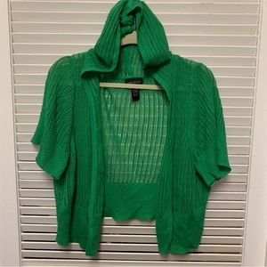 Lane Bryant green cropped open hoodie 14/16